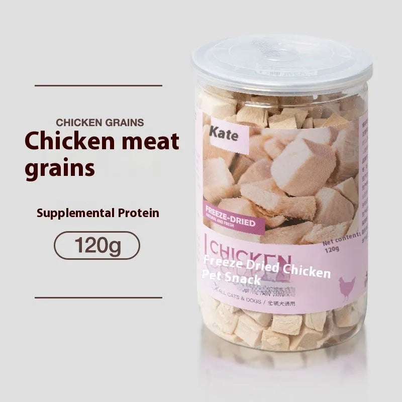 500g bag or can of freeze-dried chicken grain cat treats without shreds