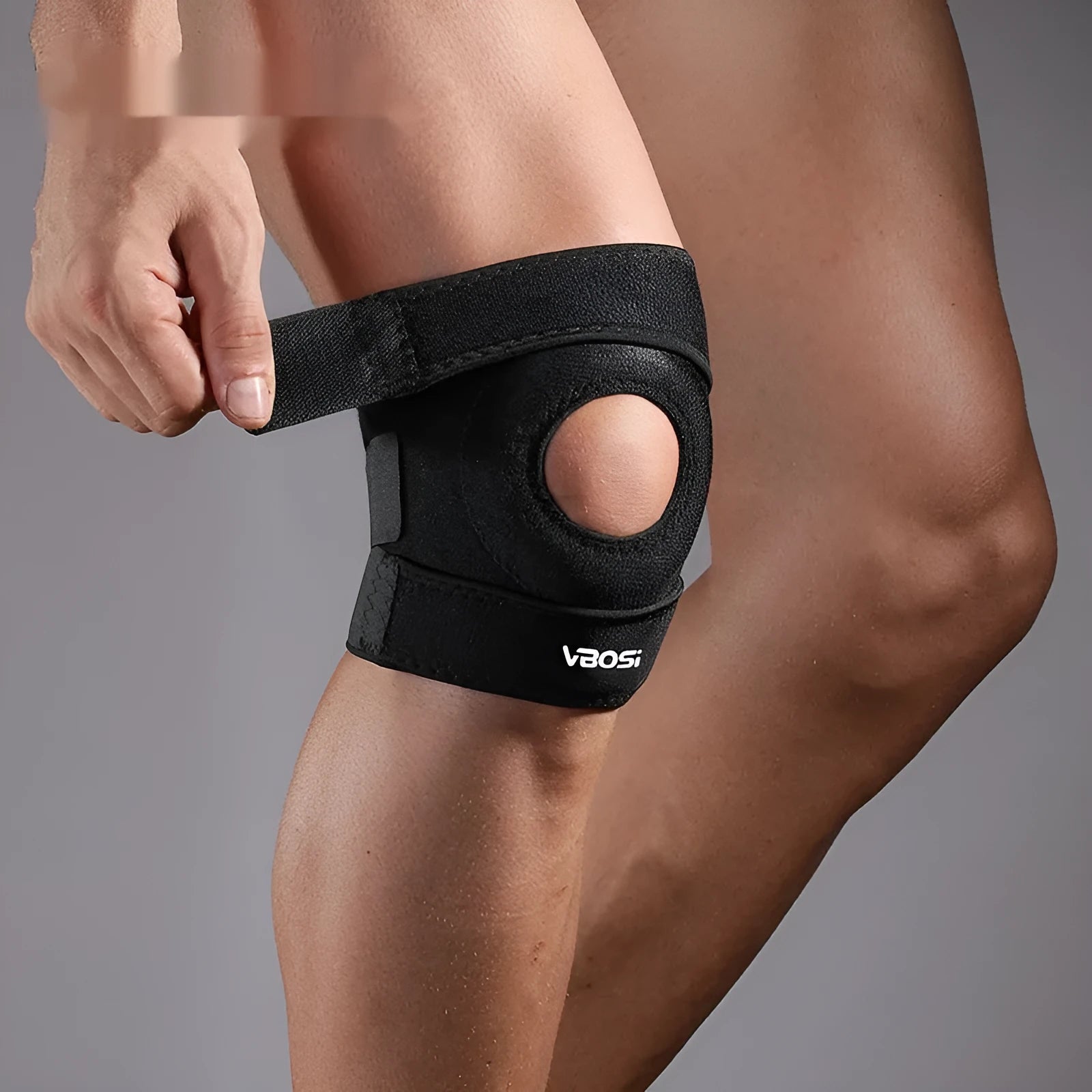 Black neoprene knee pad for running basketball mountain climbing biking dance yoga pressure protective gear