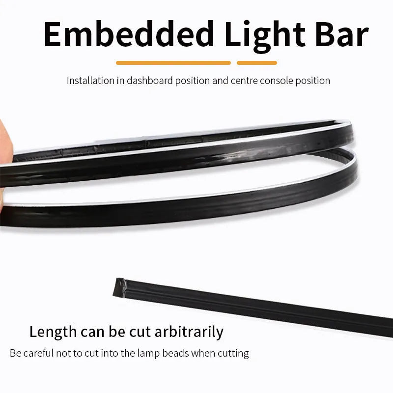 Car centre console ambience light with aluminium alloy strips and remote control