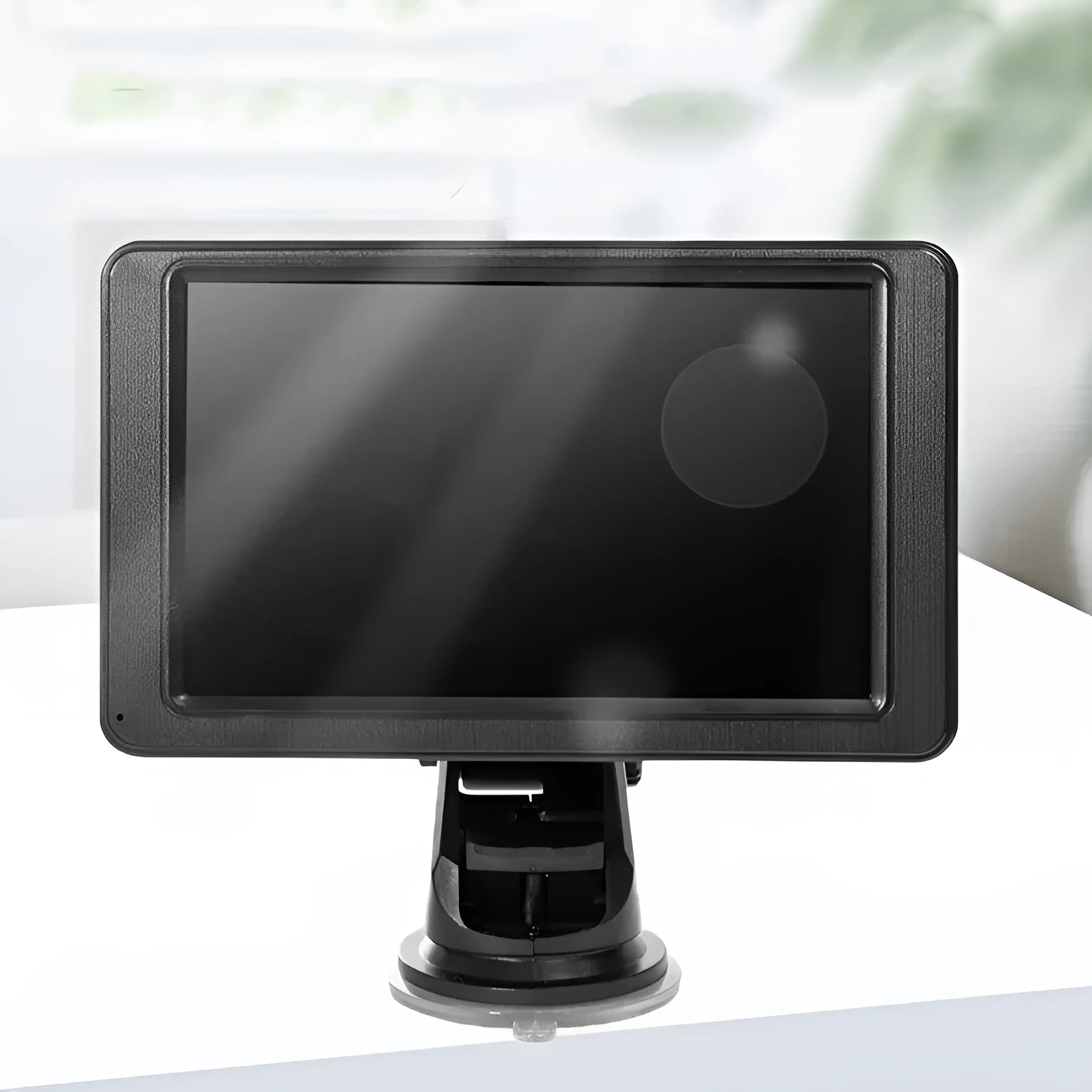 Black portable 7-inch vehicle MP5 player with mounting bracket and cables