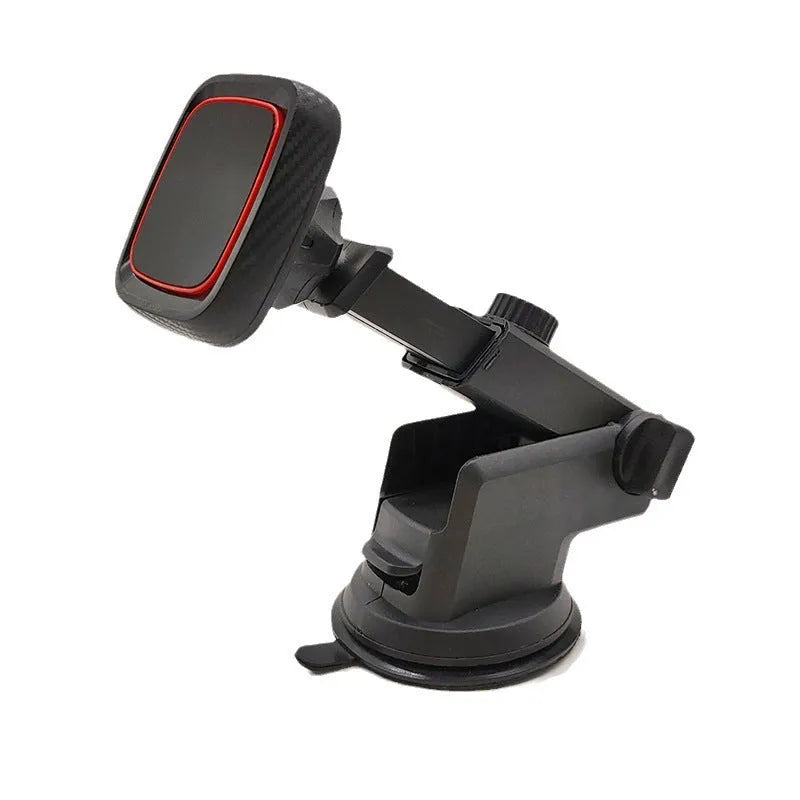 Black car air vent phone holder with long brush clamp for universal vehicle mounting