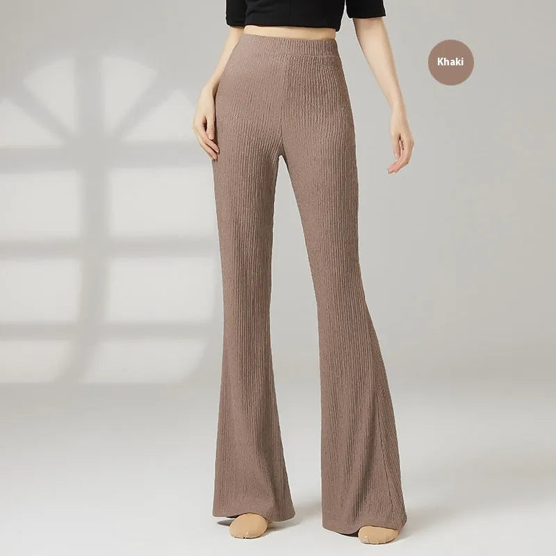 Women's solid-colour polyester dance practice trousers for body training
