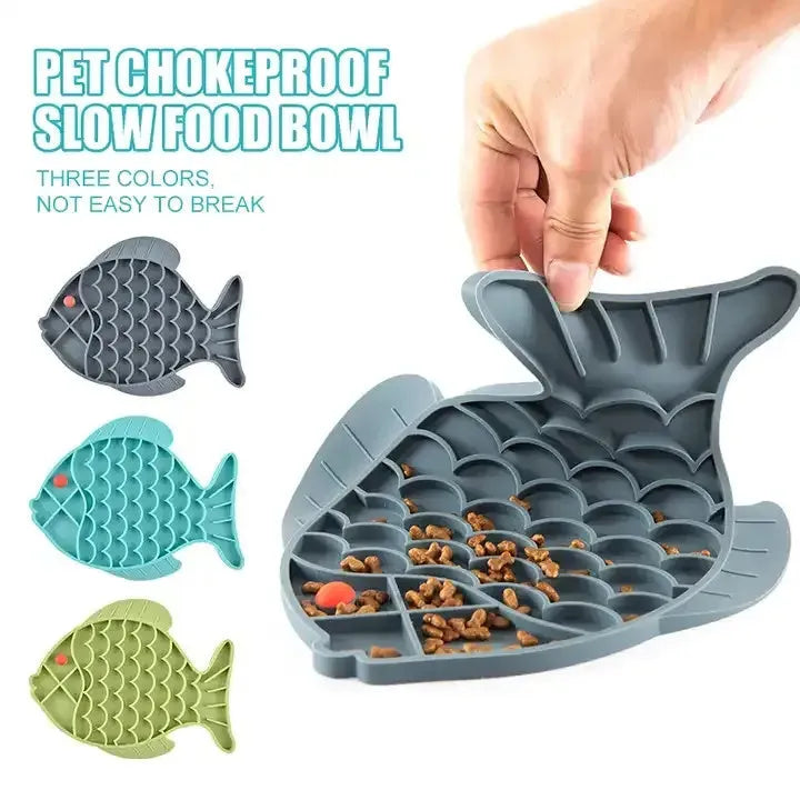 Silicone lick mat for dogs in blue, green, or grey, 24.5x19cm, slow feeder with textured surface