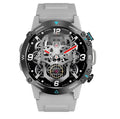 M42 smart watch in black on a wrist, showing its AMOLED screen displaying health metrics.