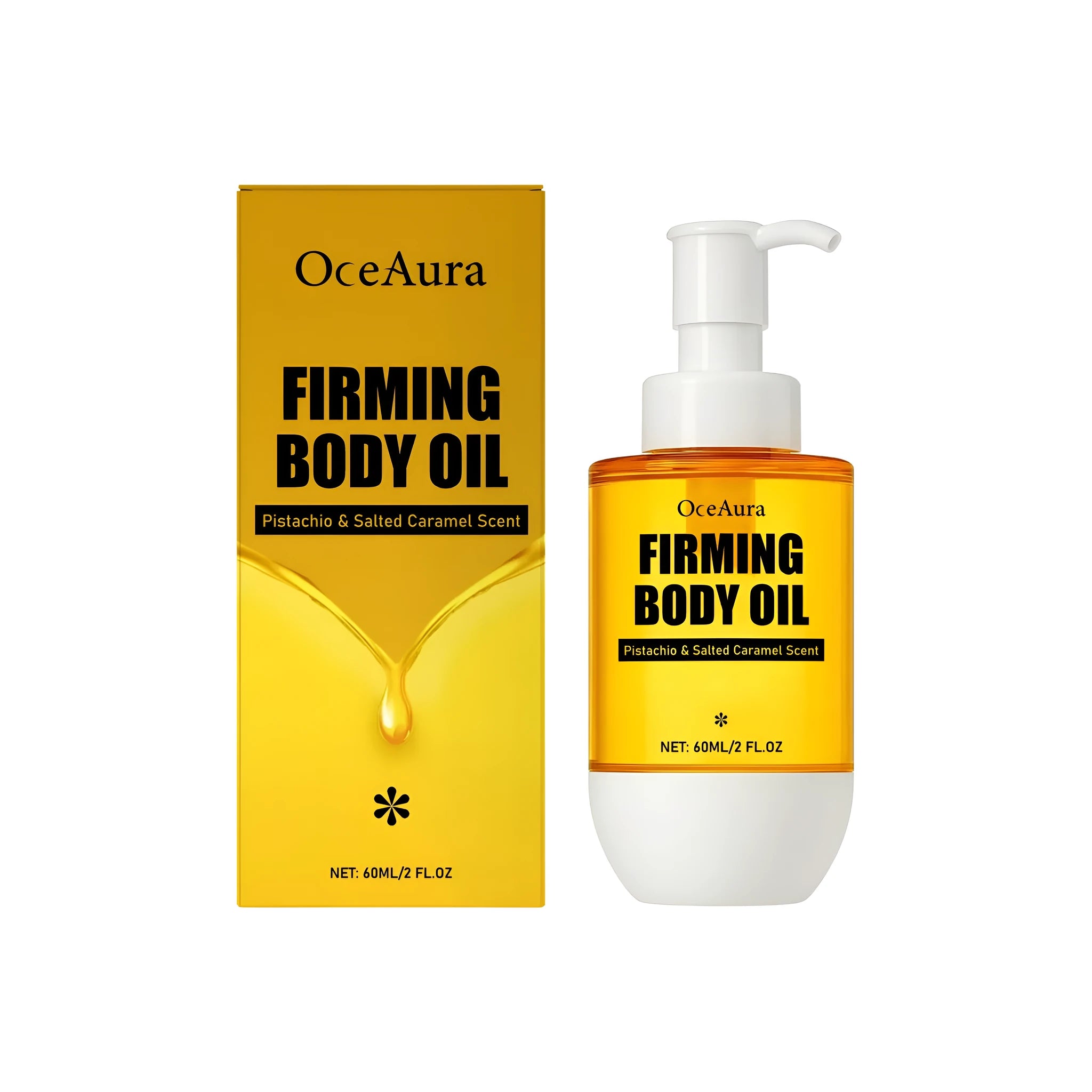 60ml bottle of tightening and wrinkle resistant body oil with vitamin E and glycerin