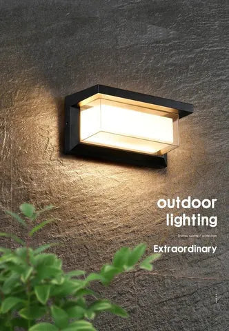 Outdoor waterproof wall lamp with aluminium body and acrylic shade for garden lighting