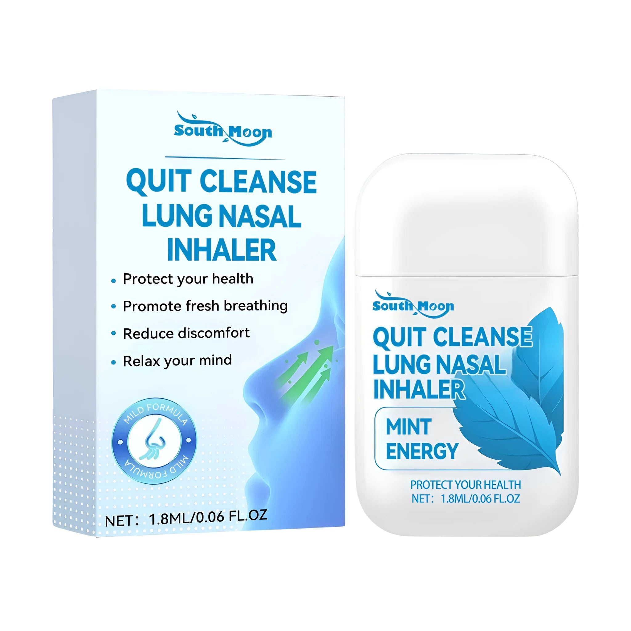 Quit Cleanse Lung Nasal Inhaler device with 1.8ml capacity for herbal aromatherapy