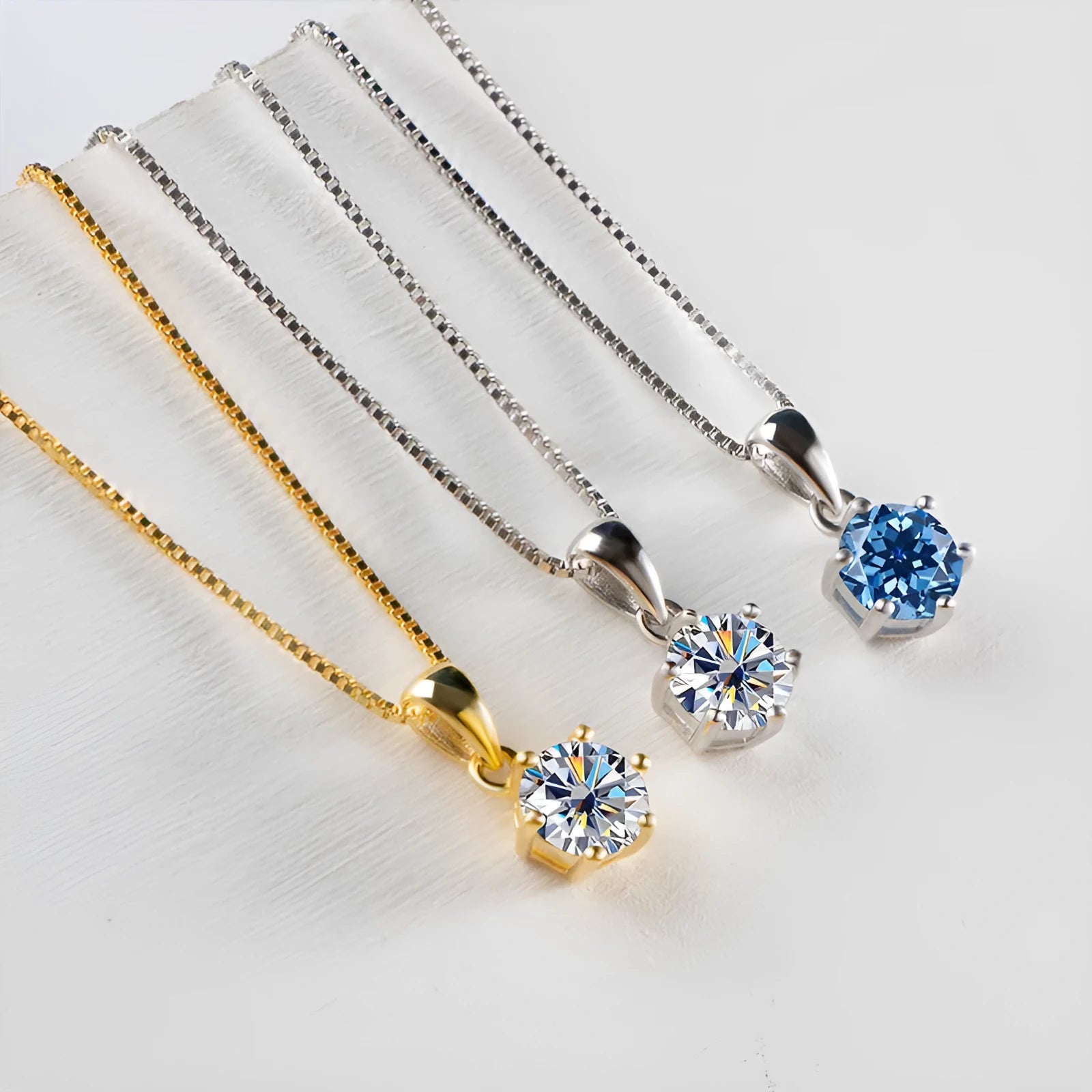 925 silver inlaid round moissanite necklace 1 carat 6.5mm snake bone chain women pendant