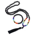 Handmade alloy charm bracelet with natural stone beads in colours like green tiger eye, blue stone, or black agate.