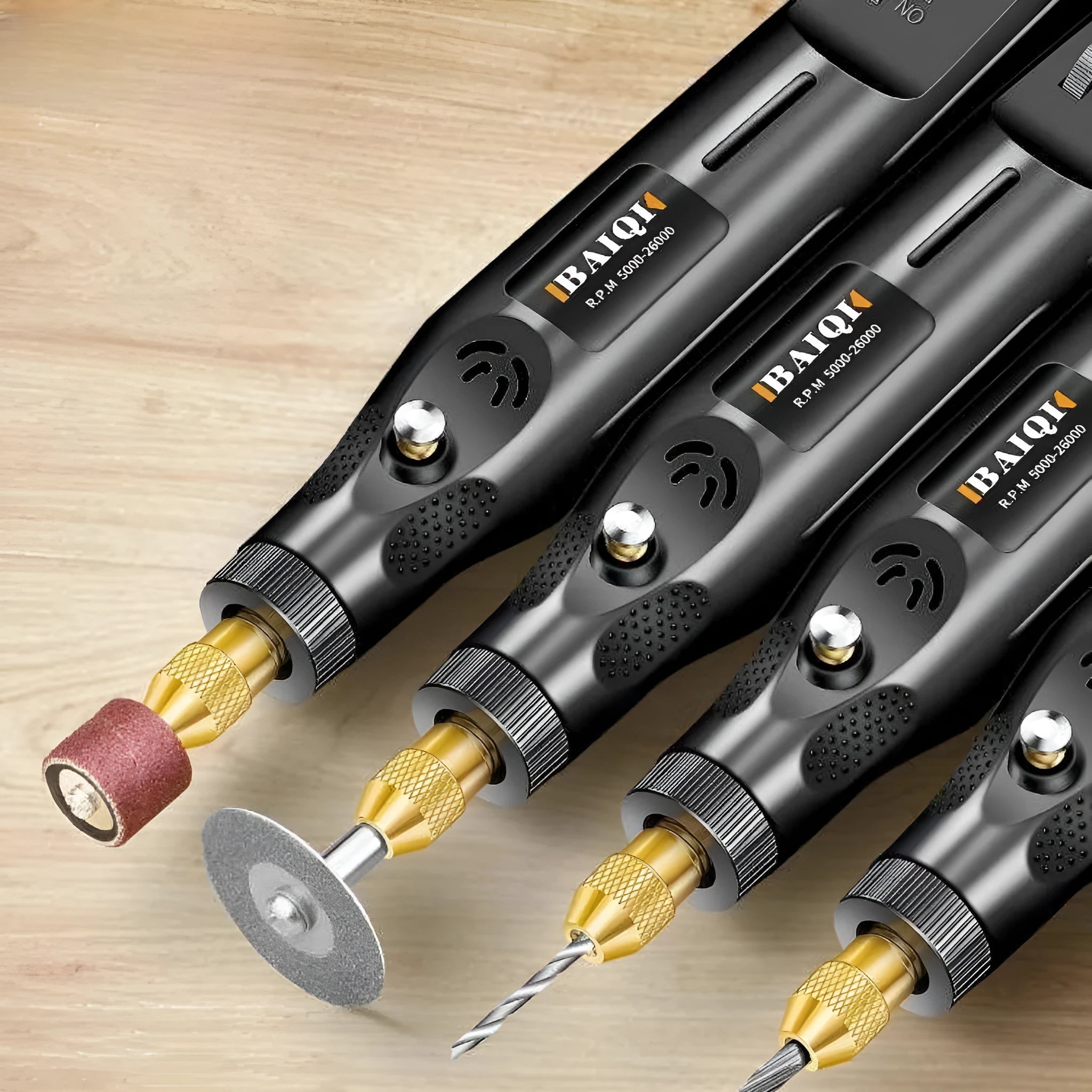 Small handheld 12W right angle grinder with metal grinding disc for weld seam polishing