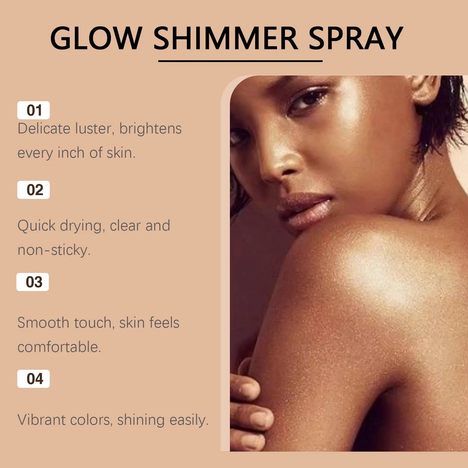 100ml shiny body spray bottle with UV-reactive shimmer for festival makeup