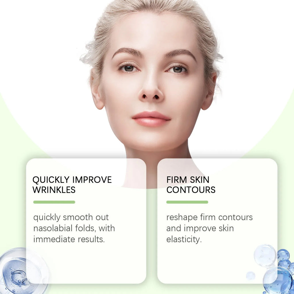 Two facial skin firming care patches with collagen and hyaluronic acid ingredients