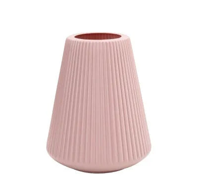 Colourful melamine plastic decorative vase measuring 16cm by 20cm in blue, green, pink and white options