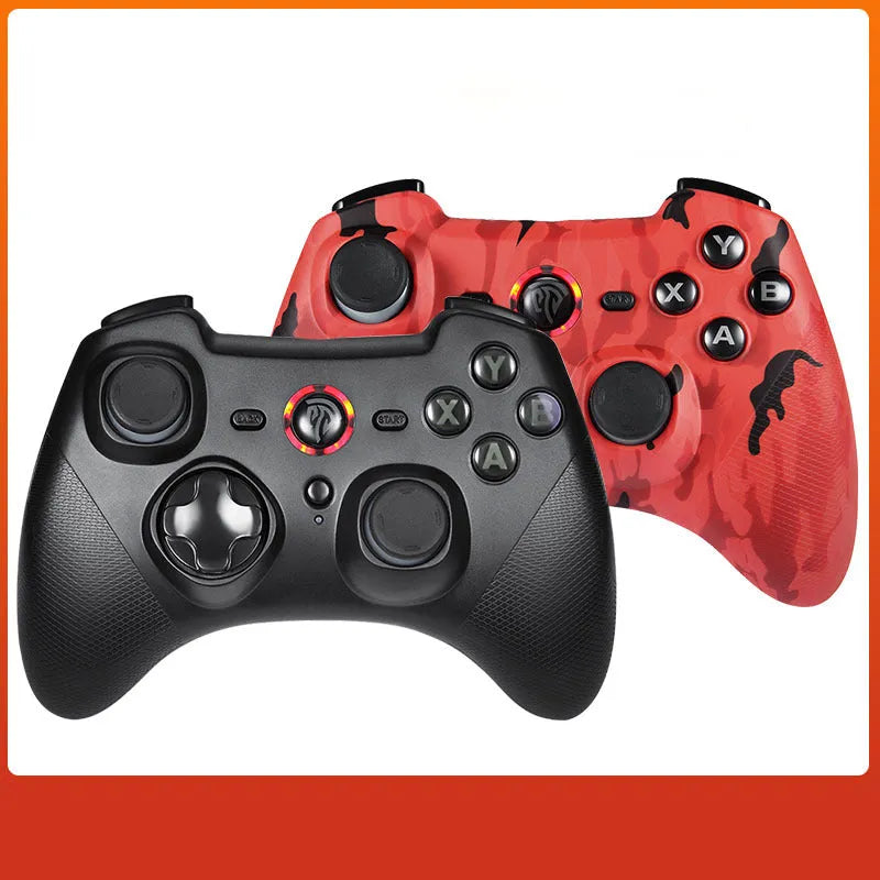 Wireless PC game controller in black, green, red, or white with adjustable vibration and storage bag