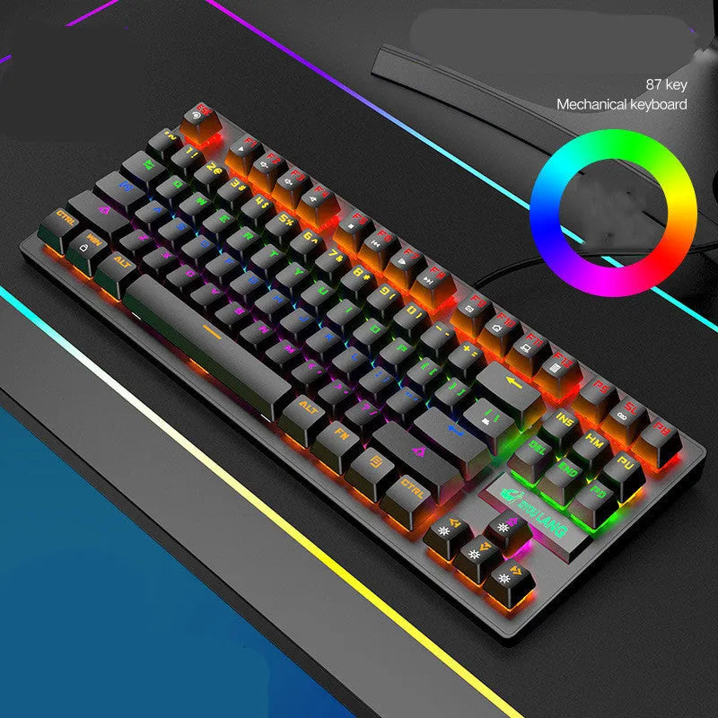 Mechanical gaming keyboard in choice of black, white, pink or blue colours with simple design