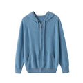 Men's hooded cashmere cardigan sweatshirt with zipper front in regular fit