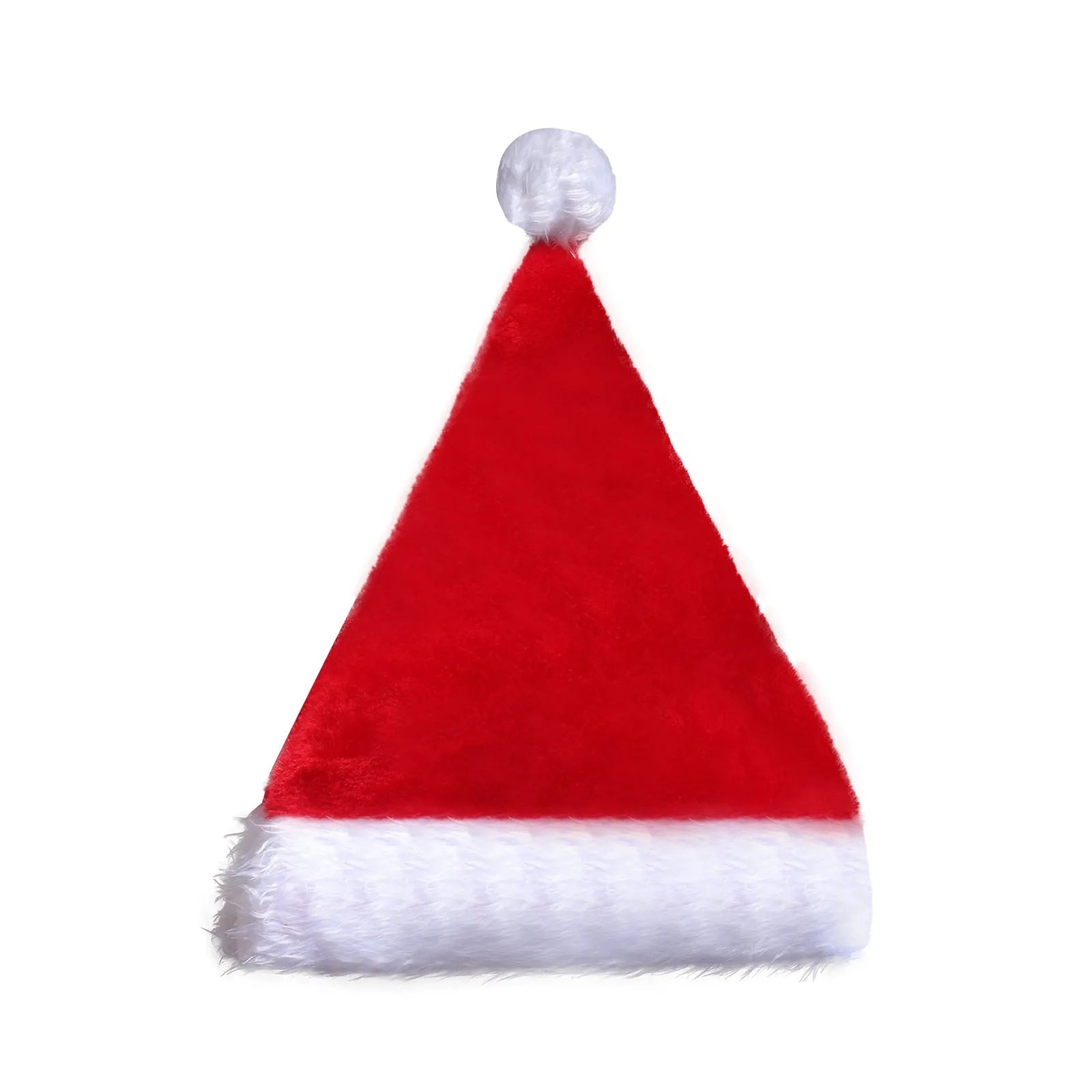 Red and white plush Santa hat with LED lights glowing around the rim and a white pom-pom.