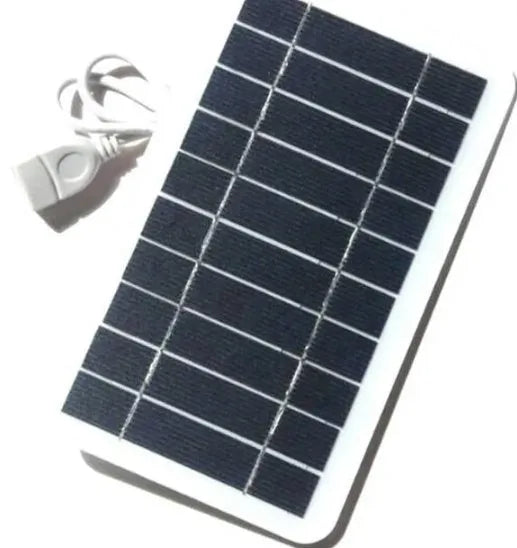 2W 5V solar panel charger with USB port measuring 157 by 94mm in PET casing