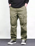 Women's high waist drawstring straight trousers in bamboo fibre blend, khaki colour, full-length view
