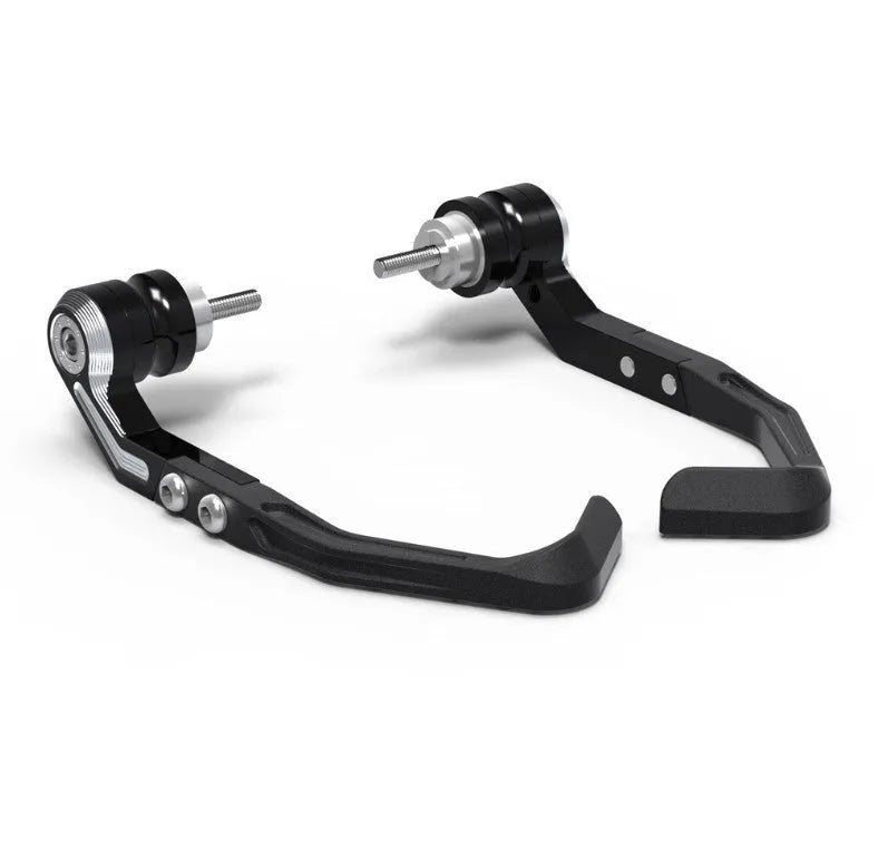 Pair of CNC aluminium bow guard protection pads for Honda CBR650F and CBR650R motorcycles.