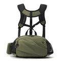 Nylon unisex waist backpack in Army Green colour, shown with waist strap.