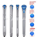 Natural rubber and cotton yarn golf club grip in female, standard, medium and large sizes