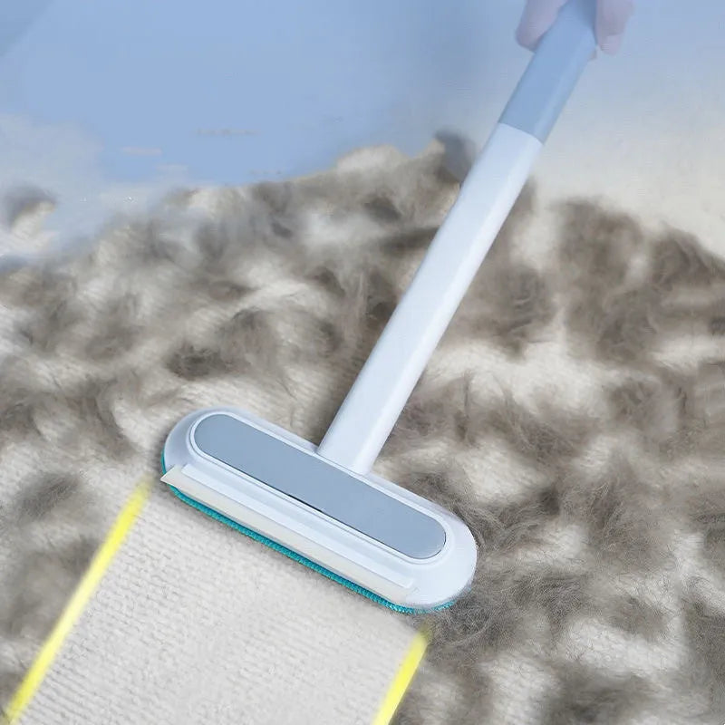 4-in-1 multifunctional pet hair removal and screen cleaning brush with flannel surface