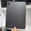 Carbon fibre iPad Pro 11 case with embossed plaid pattern in matte 3K finish