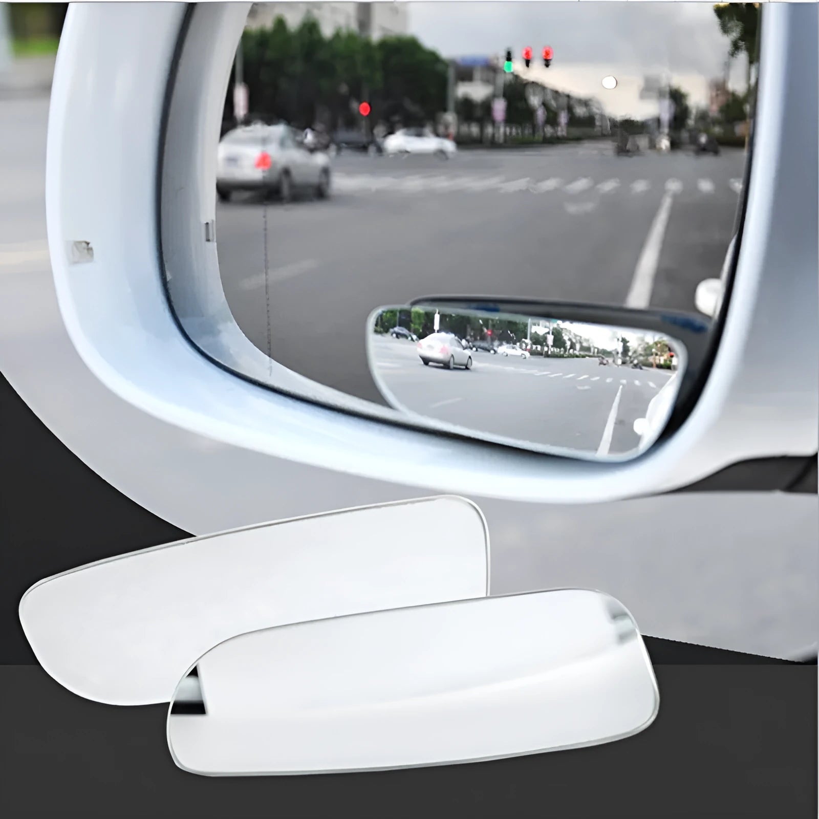 Adjustable glass blind spot mirror for car rearview with adhesive installation