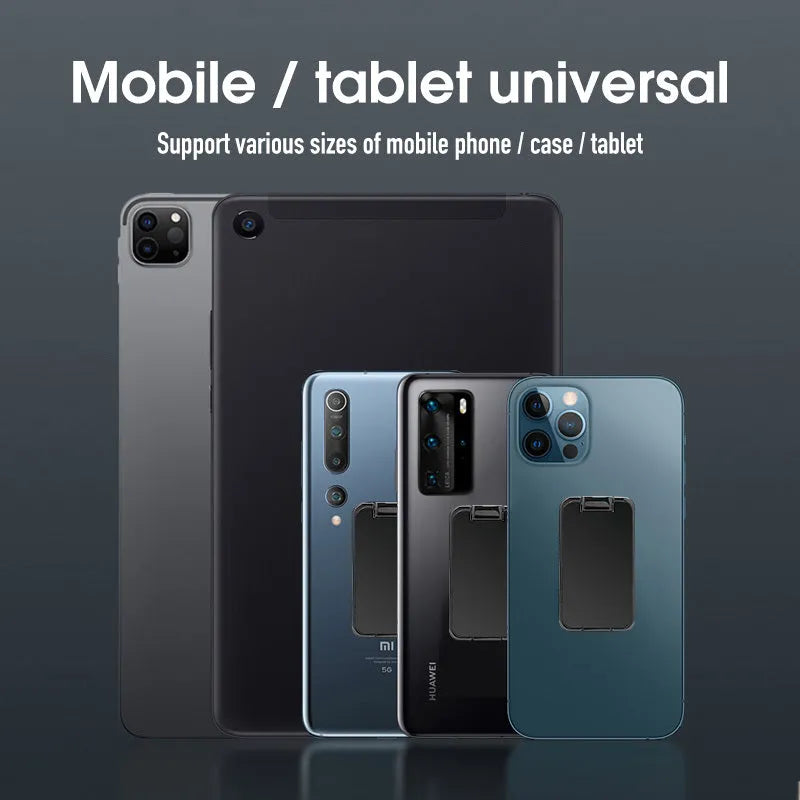 Foldable zinc alloy mobile phone stand with retractable ring bracket in silver colour