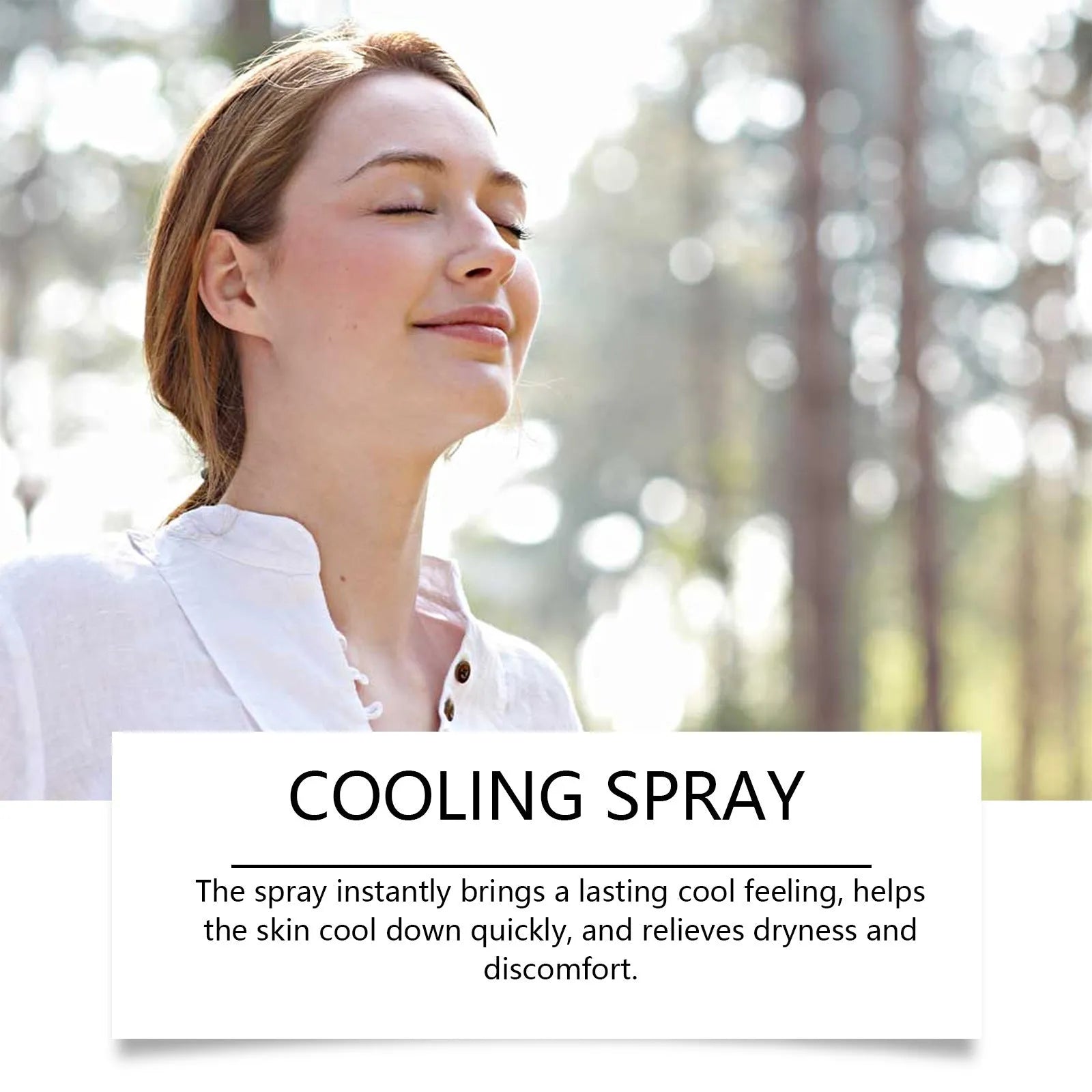 50ml portable cooling spray bottle with mint extract for summer outdoor refreshment