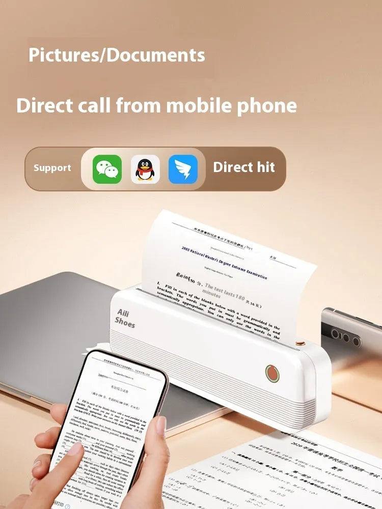 Ailixiong P40 portable thermal printer in Tiffany Blue or White colour with compact dimensions for ink-free text printing