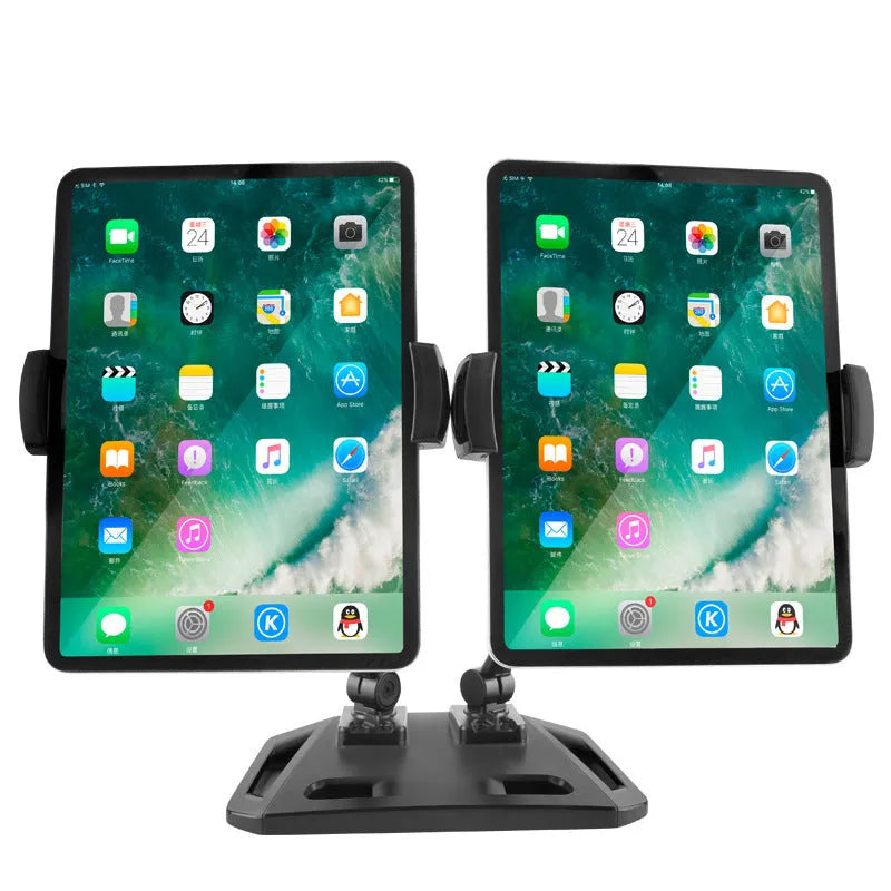 Desktop double stand aluminium alloy phone holder in white colour