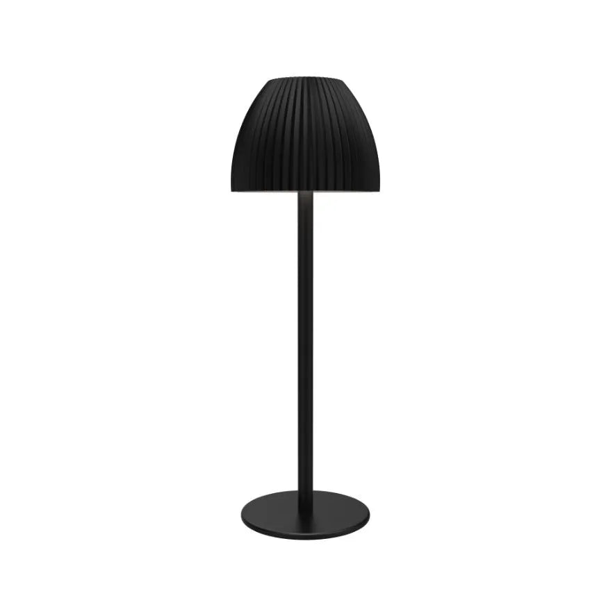Ins pattern dimming night light with thin round base in black colour showing touch control surface