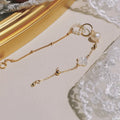 Women's natural freshwater pearl bracelet with 14k gold-plated components