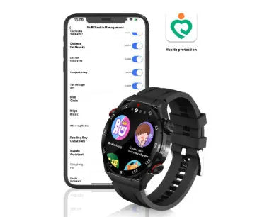 WS10 smart watch with AMOLED multi-touch screen, 128GB memory, black or black gold colour