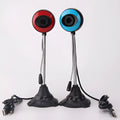 Desktop USB camera with built-in microphone, 8MP CMOS sensor, 640x480 resolution, plastic housing, blue black colour