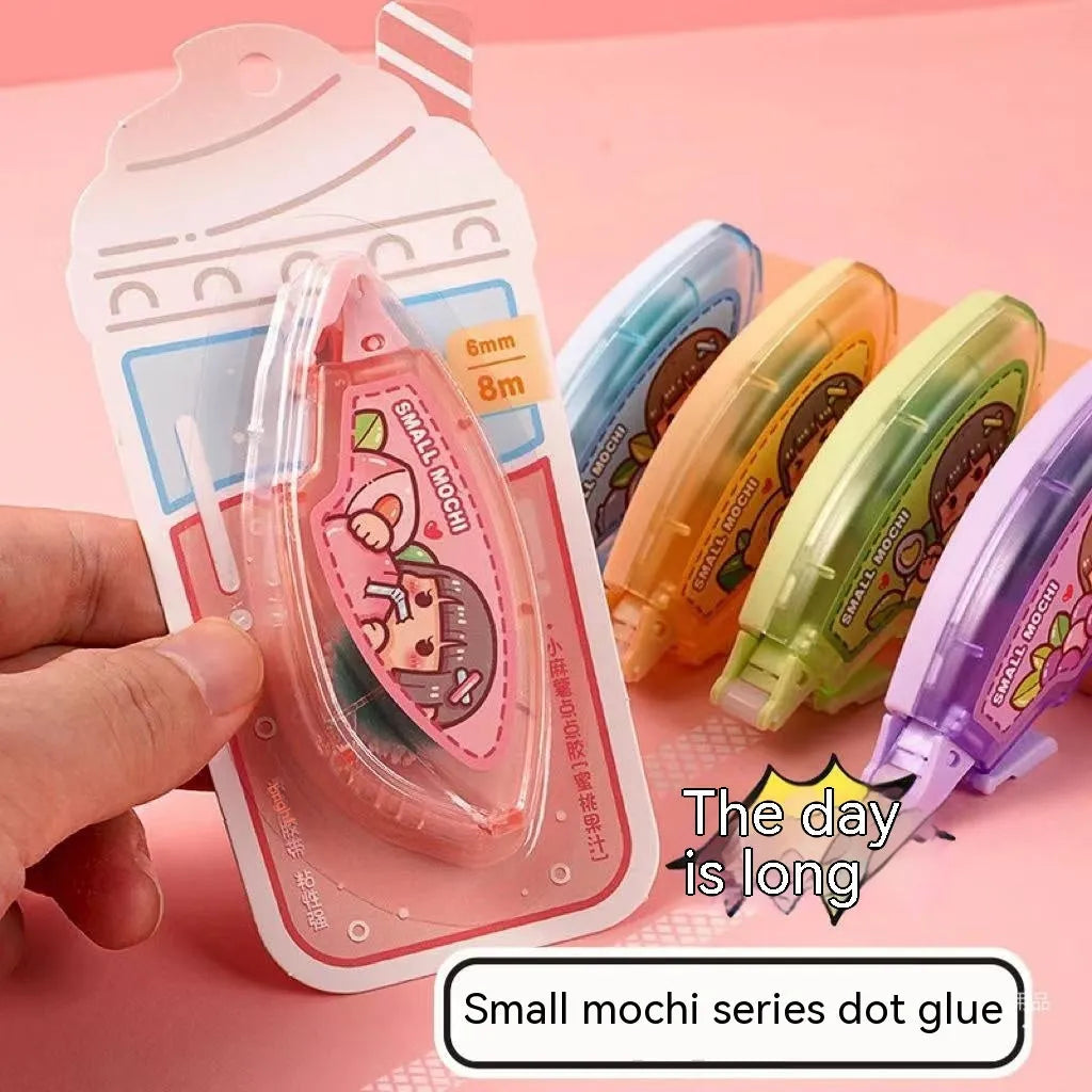 Dotting glue adhesive stationery in peach juice, lemon juice, blueberry juice, butter juice and grape juice colours