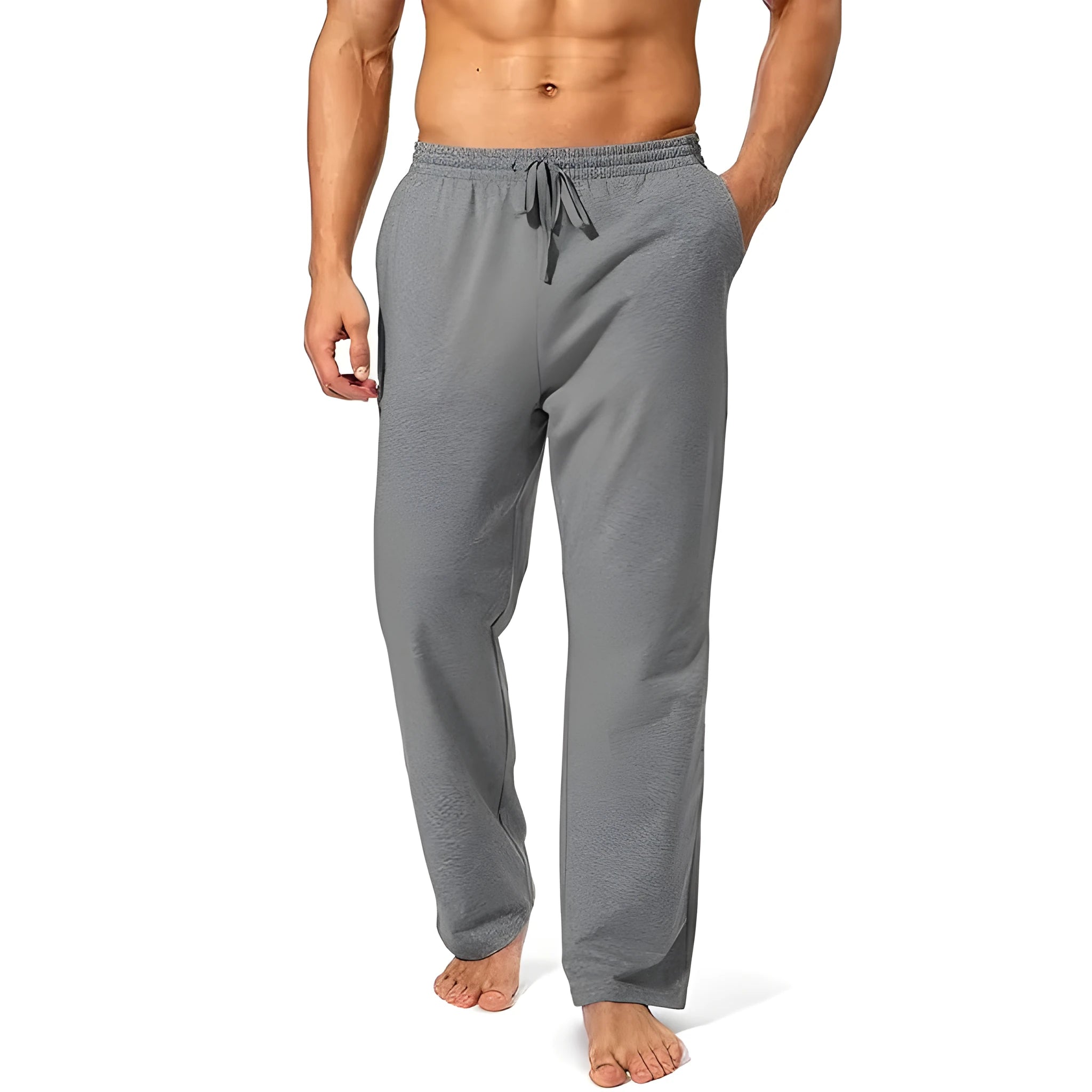 Men's loose fit casual trousers in quick-drying polyester fabric available in multiple colours