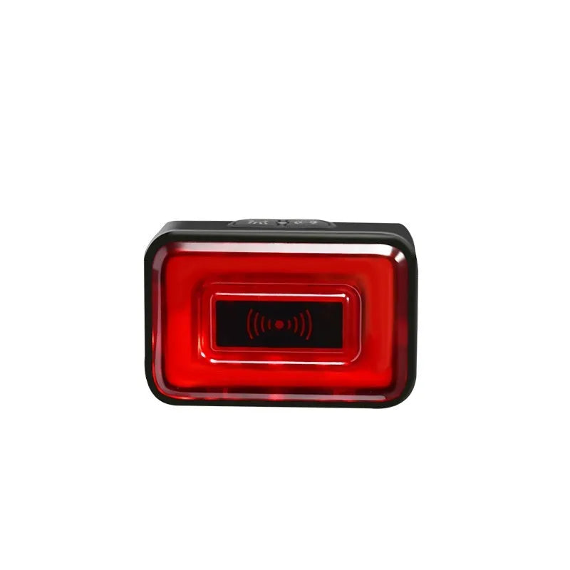 Black radar bicycle taillight with double mount bracket showing type-C charging port.