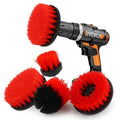 Electric wheel hub cleaning brush set with nickel plated handle and PP filaments for car rim cleaning