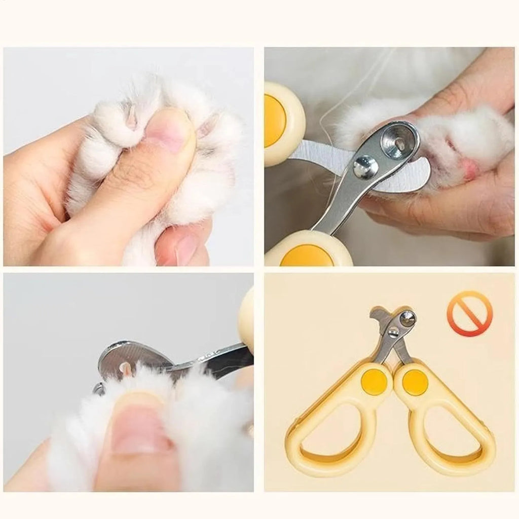 Cat nail clippers with round hole design and ergonomic handles in green colour