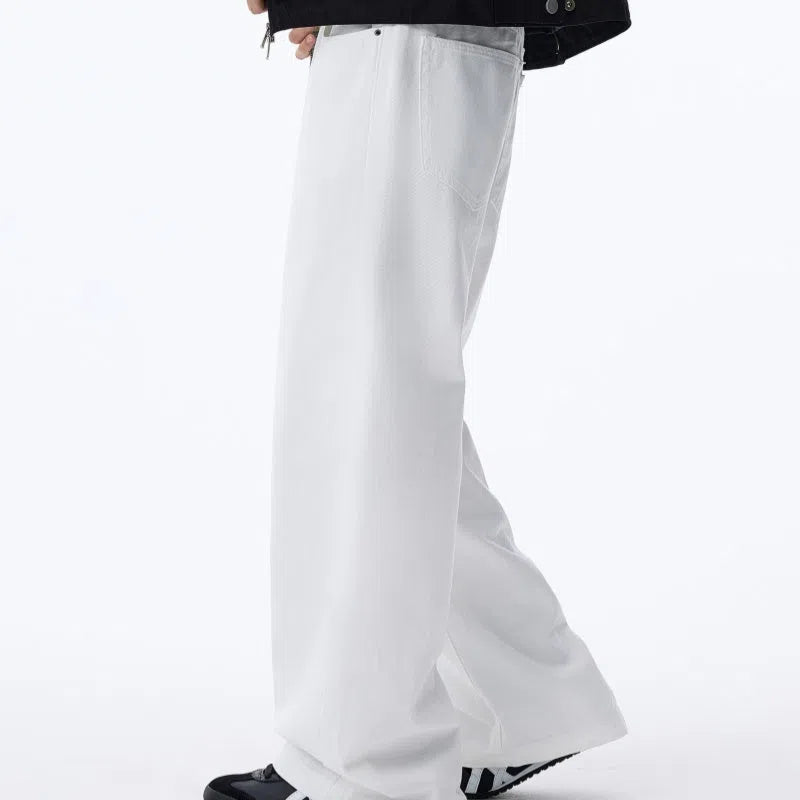 Black straight-leg fleece-lined cotton jeans, American-style casual trousers for autumn and winter, solid colour