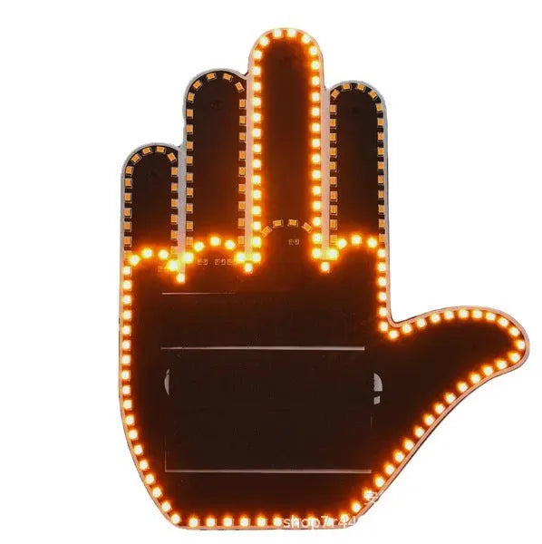 Black plastic LED gesture car light with remote control showing three illumination modes
