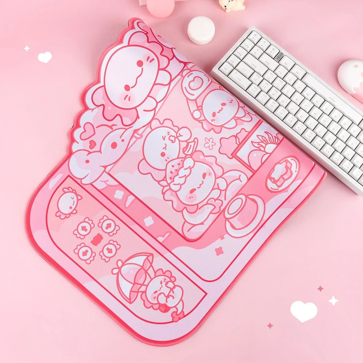 Hexagonal dragon crane machine cartoon anime design on 75cm cloth mouse pad with wrist support