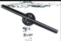 Black 42cm 3D holographic advertising fan screen display unit on a floor stand.