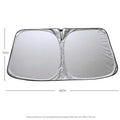 Titanium silver aluminium foil car sunshade shown unfolded.