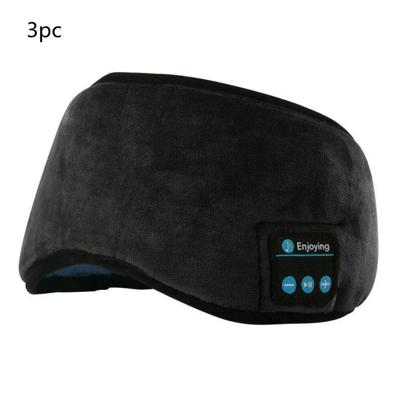 Bluetooth 5.0 eye mask with built-in earphones, velvet material, grey and black options, elastic band