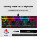 Ajazz NK61 wired mechanical keyboard in black or white with red switches, 61 keys, and Type-C cable