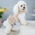 Polyester pet chest strap vest with hand-holding rope in milky white and purple colour options